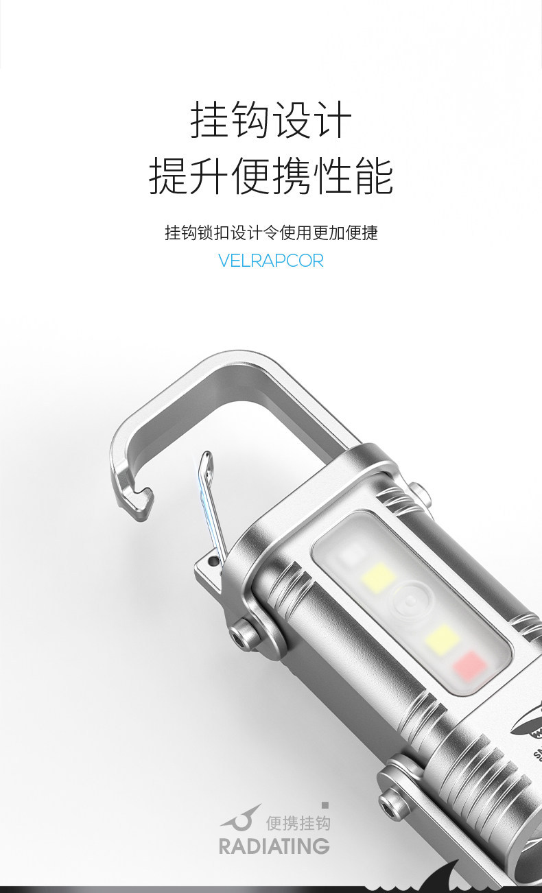 Mountaineering Night Climbing Light, Strong Light, Super Bright Flashlight, Rechargeable Outdoor Portable Night Running Warning Led Key Light