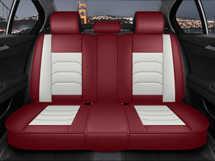 Nappa Leather All-Season Car Seat Cushion, Full Surround Leather Car Seat Cover, Wear-Resistant, Durable, Easy to Care for Seat Cushion