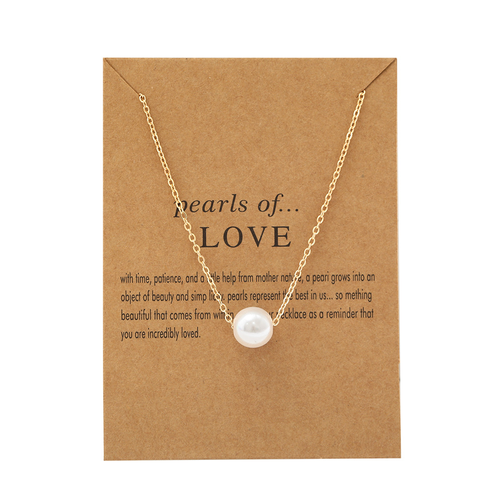 creative pearl feather retro letter paper card butterfly elephant cat necklace wholesale