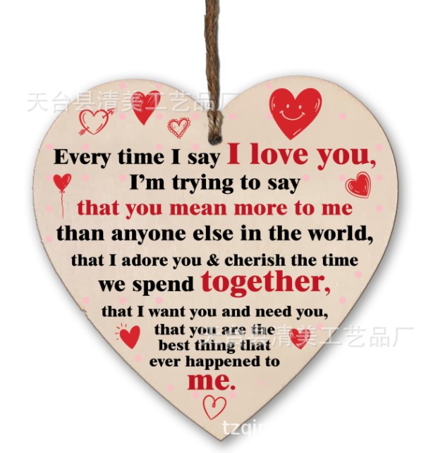 Colgante de pieza de madera de amor estilo amor 1 paquete