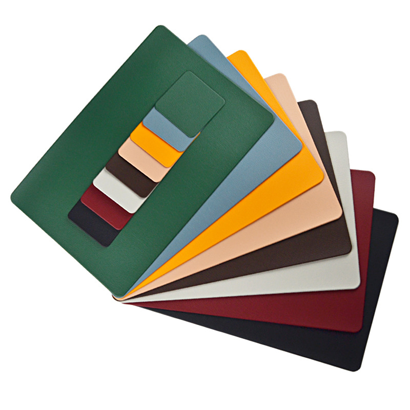 Nordic style double-sided pattern leather placemat household waterproof oil-proof table mat bowl mat coaster tableware mat Western placemat