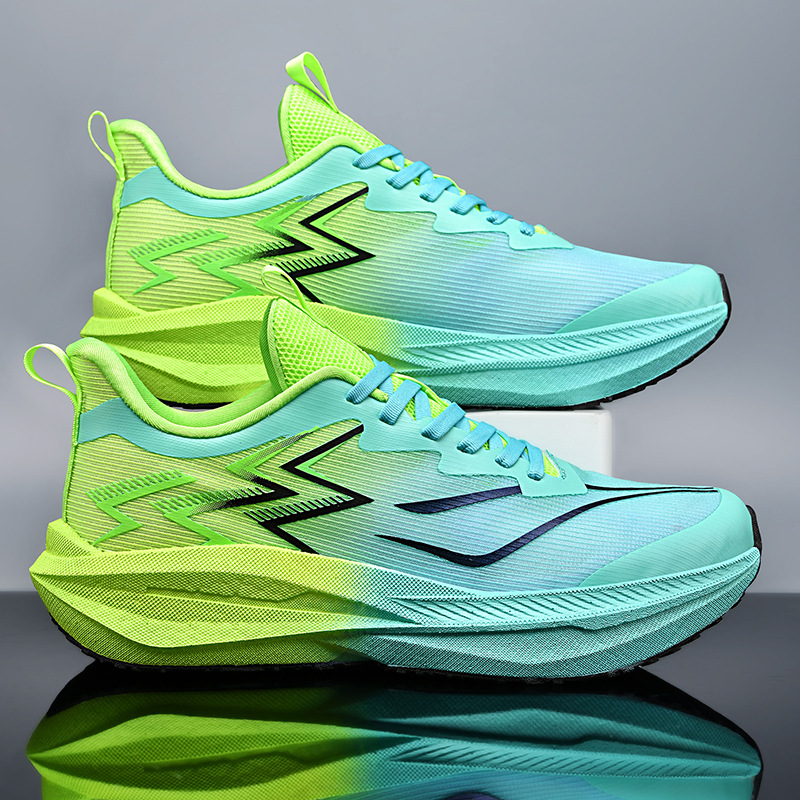 2025 nuevas zapatillas para correr de carreras transpirables con superficie de malla de tejido volador para hombres y mujeres, zapatillas de deporte casuales antideslizantes resistentes al desgaste y resistentes a los golpes