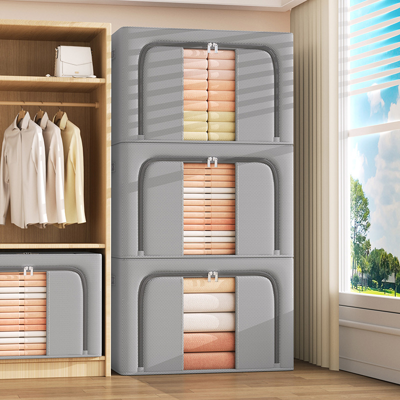 Storage Box Household Wardrobe Layered Storage Basket Clothes Fabric Large Capacity Pants Fixing Box Storage Folding Artifact