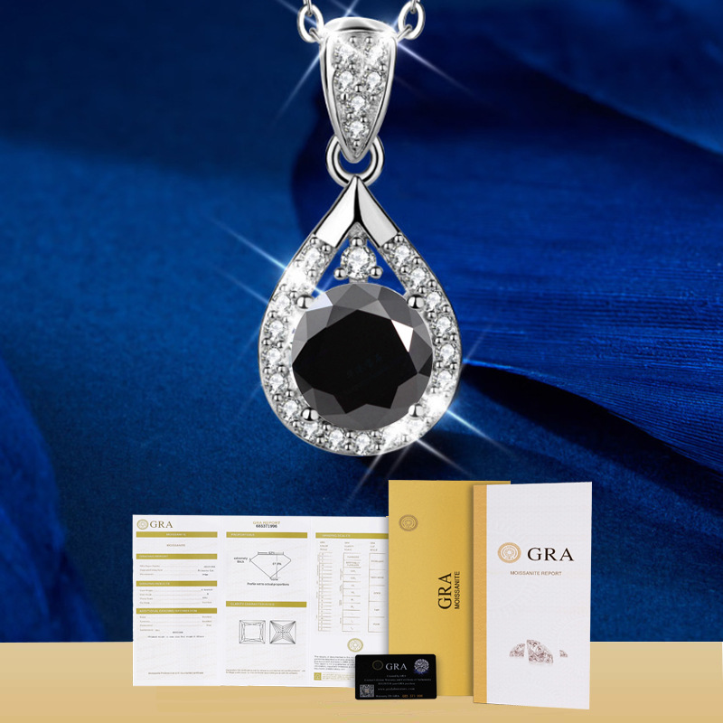 블랙 모이사나이트 목걸이