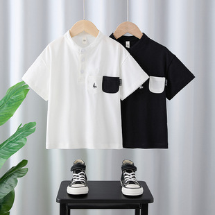 Boys Short-Sleeved Cotton Polo Shirt 2025 Summer New Style Kidsren's Style Tops T-Shirt Baby Summer Clothes
