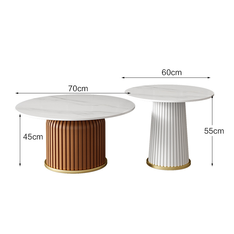 Combinación de mesa de café naranja + blanco