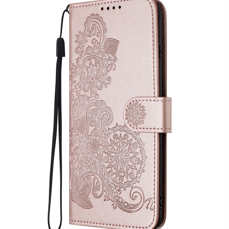 For Samsung z fold 6 mobile phone leather case sunflower anti-drop wallet mobile phone protective case in stock wholesale