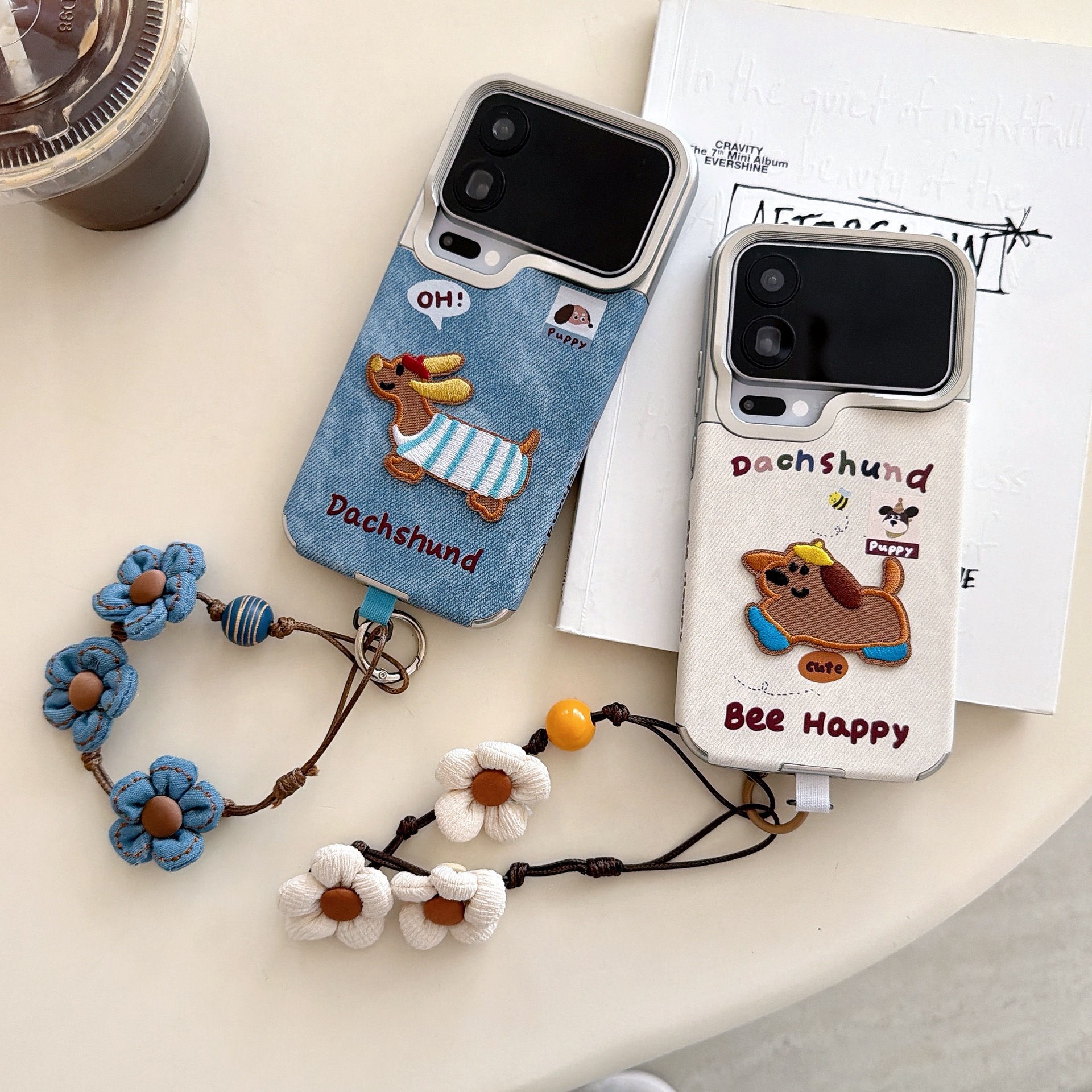 Cute Embroidered Puppy Suitable for Xiaomi 17Promax Mobile Phone Case Xiaomi 17Pro Denim Belt Hanging Chain 17 Soft