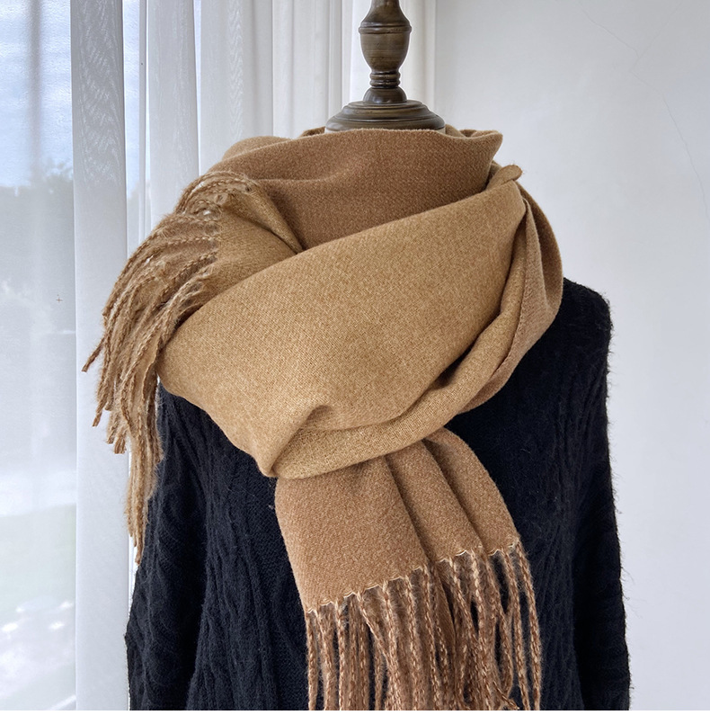 Women's Basic Solid Color Imitation Cashmere Scarf display picture 4