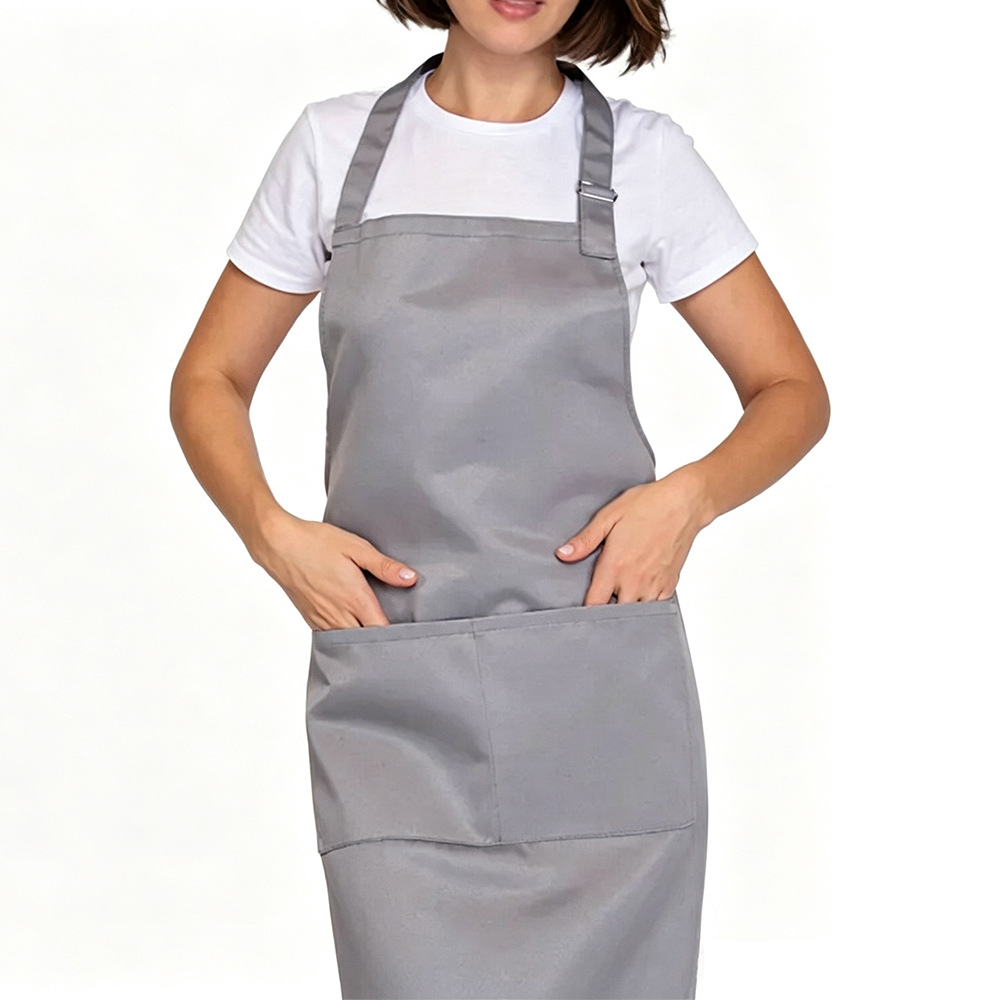 Delantal con Cuello Halter de Poliéster Antimanchas para Panadería y Cocina
