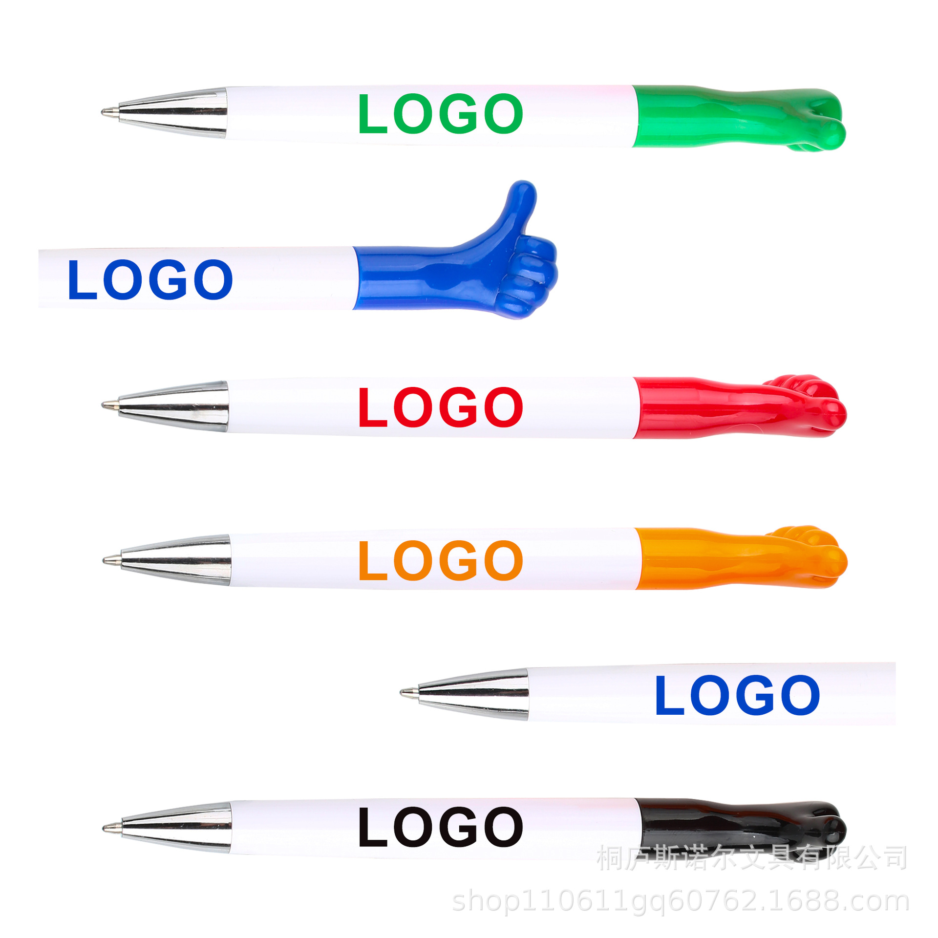 Gestos creativos de dibujos animados bolígrafo de impresión logotipo bolígrafo publicitario pulgar me gusta alentar bolígrafo al por mayor