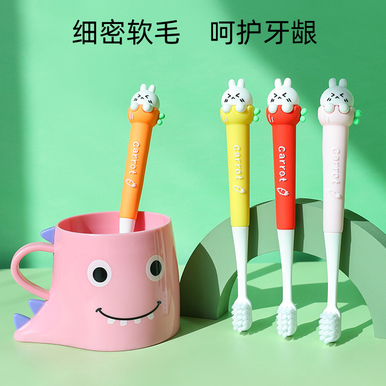 Baby children's toothbrush children 3-12 years old soft fine hair tooth protection portable independent storage box packaging manufacturers wholesale