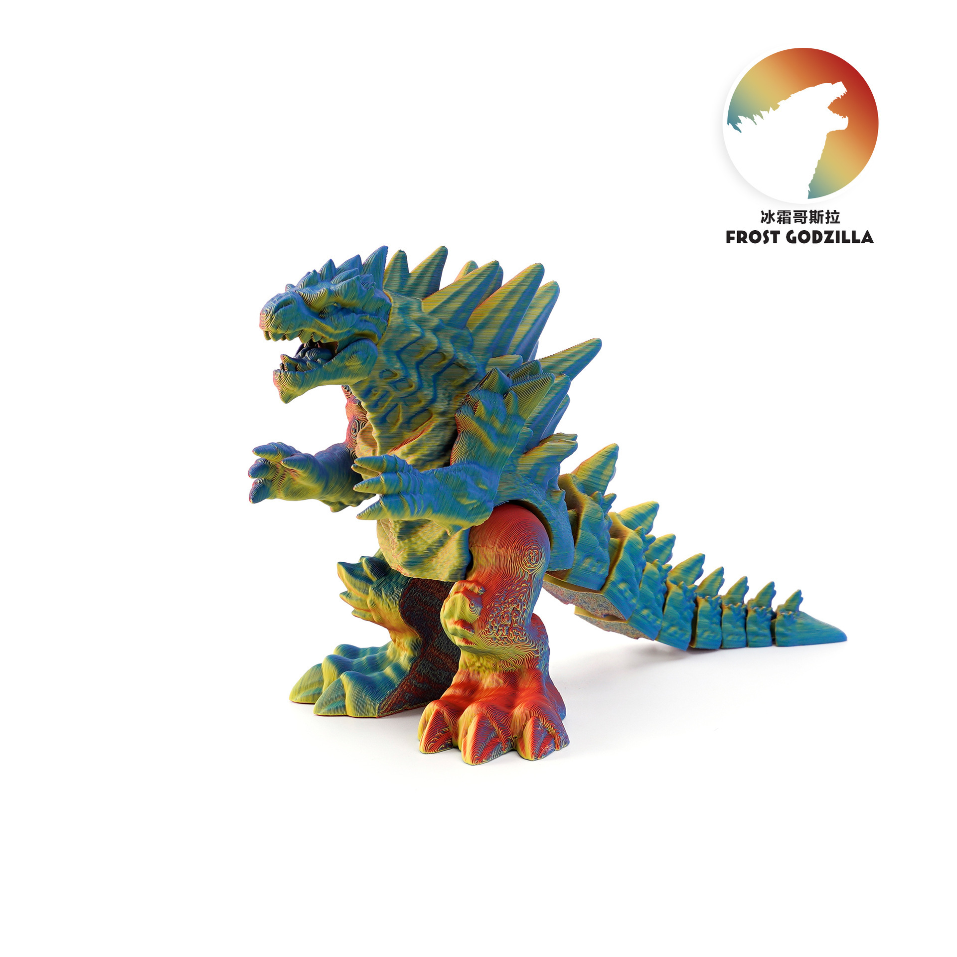 Impresión 3D nuevo estilo transfronterizo Frost Godzilla decoración de escritorio mano regalos para niños juguetes de impresión 3d