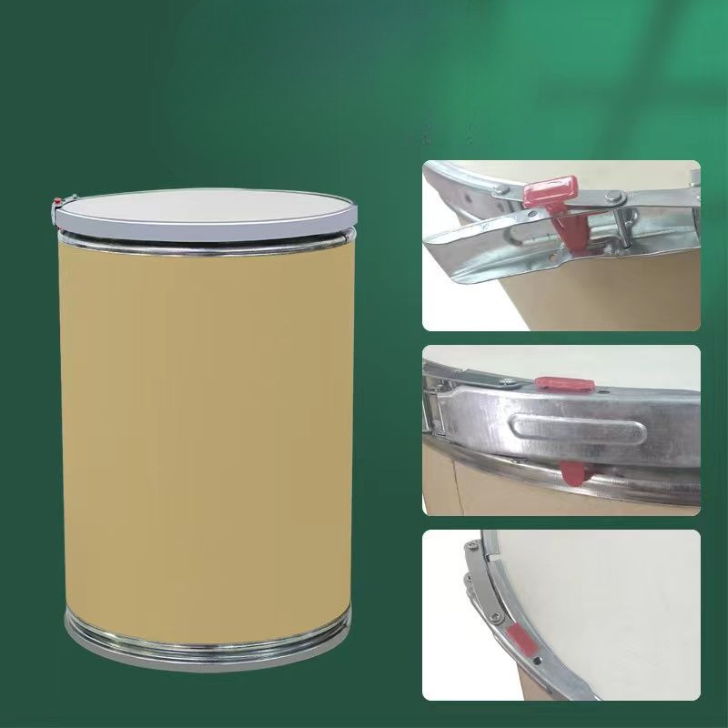 厂家直销铁箍牛皮纸板桶箍纸桶 医药原料香精包装 25kg粉末富之云