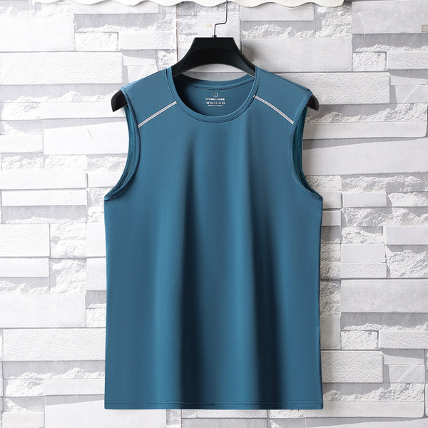 Fashionable silk quick dry thin vest for leisure for gym sleevless