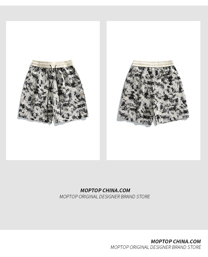 Men's Quick-Dry Color Block Swim Trunks With Print, Loose Fit 5-Inch Casual Shorts, Lightweight Beach Shorts For Summer Outdoor Vacation_viptrois.com