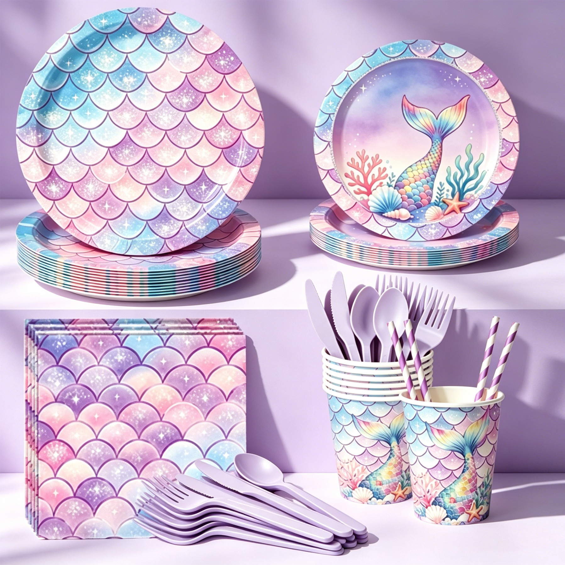 Ventas transfronterizas de sirena temática decoración de cumpleaños de látex cadena set combinación de decoración de escena de cumpleaños para chicas