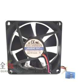 正品原装JAMICON 8CM 8025 24V 0.21A 风扇JF0825B2UA-R 3线双滚