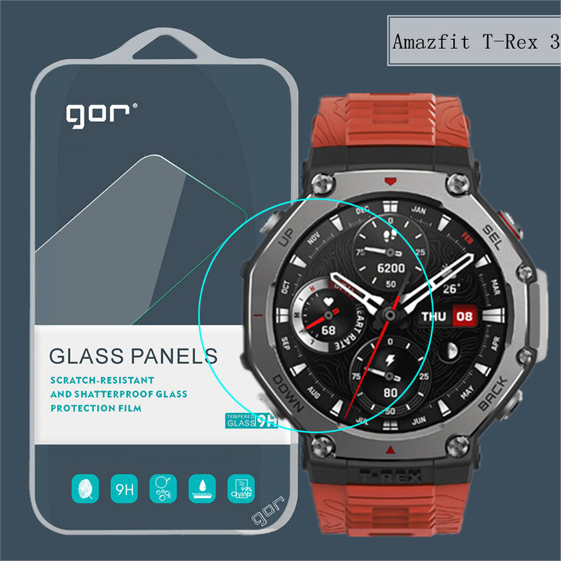 Gor Is Suitable for Huami Amazfit T-Rex 3 Tempered Glass Film Smart Outdoor Sports Watch Protective Film