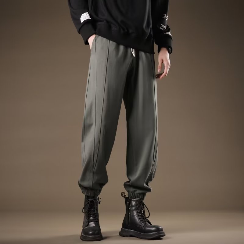 Pantalones casuales Pantalones casuales de pierna recta sueltos para hombre de todo fósforo 2024 Pantalones con corsé para hombre de moda Pantalones de hombre de moda de Hong Kong de todo fósforo