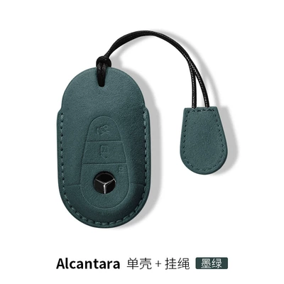 For Mercedes Benz key, Car key bag - mercedes-benz-c-key-set-dark-green-lanyard