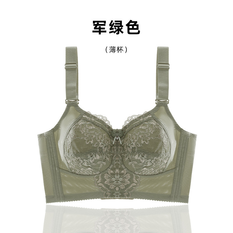 Sujetador moldeador de cobertura total, talla grande, fino, sin aros, con cierre de corchetes de seis filas, copa F, transfronterizo