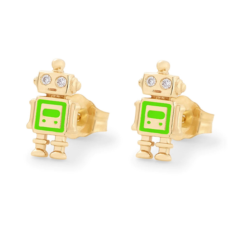 1 Pair Cute Simple Style Cartoon Plating Sterling Silver Zircon Ear Studs display picture 35