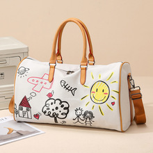 个性旅行包潮洋气收纳包出差户外旅行袋休闲大容量手提斜挎涂鸦包