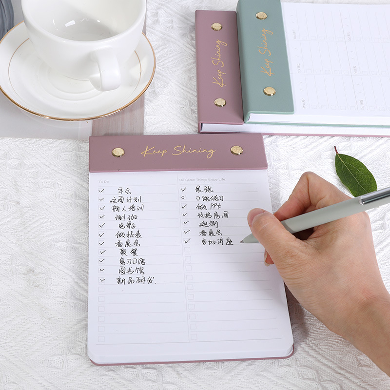 莱恩纸品周计划便签本日程本可替换内芯简约板夹记录本每打卡笔记