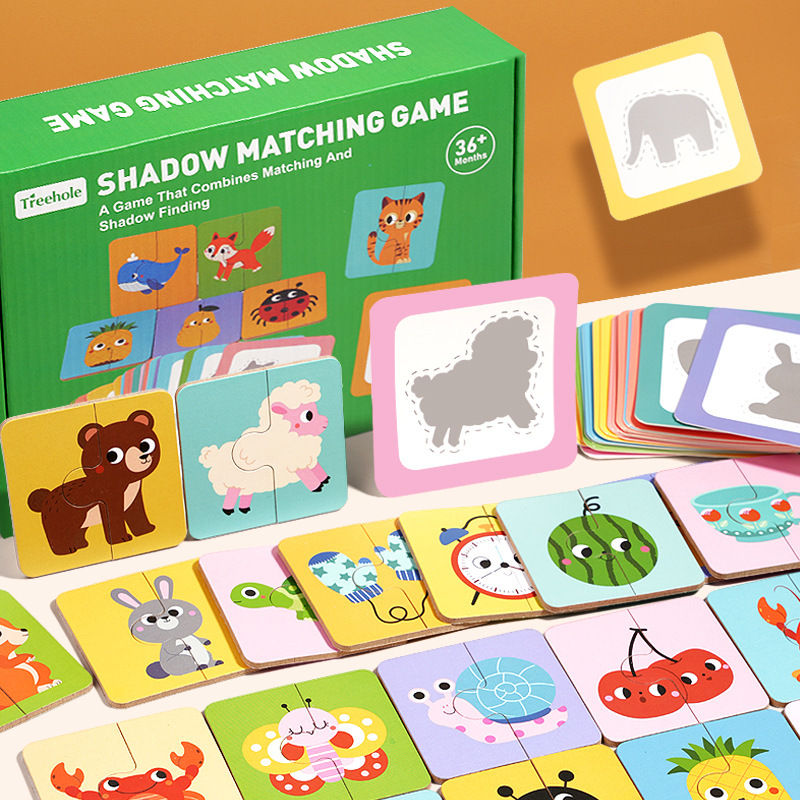 Shadow Pair Animal Three-Dimensional Puzzle Board Game Parent-Child Interactive Card Game Children's New Toy Kindergarten