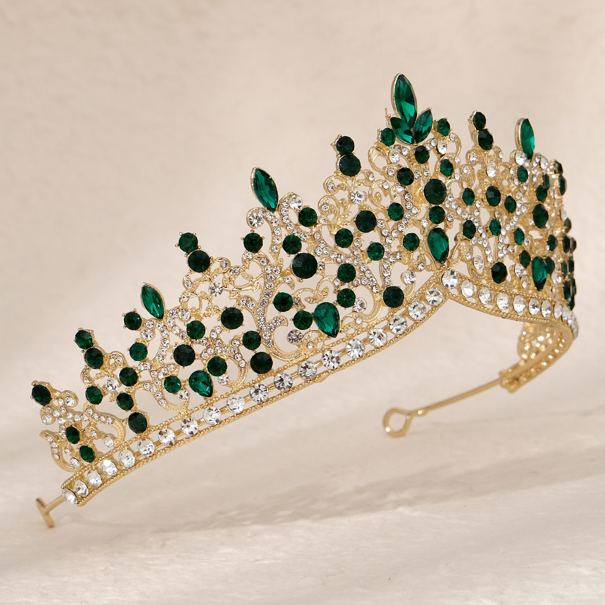 Wedding, Birthday, Festival Occasion Alloy Material Retro Crown Alloy Inlay Rhinestones Party Headpieces Crown