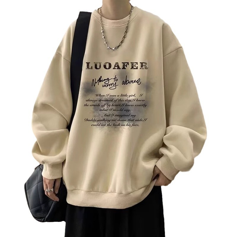 boy Printed Winter Sweatshirt 2024 Spring Autumn Korean New Loose Top Hong Kong Style Trendy Men's Jacket_viptrois.com
