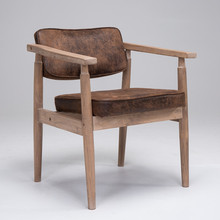 實木復古簡約靠背椅家用歐式扶手咖啡餐廳餐椅書房休閑椅子民宿