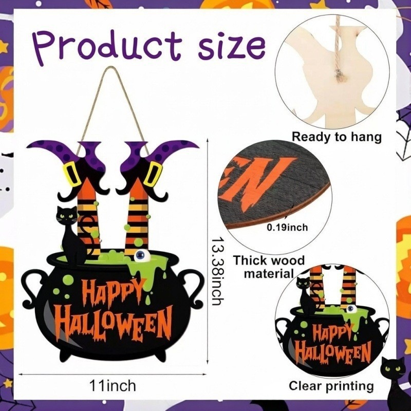 Colgante transfronterizo madera nueva atmósfera de fiesta de Halloween decoración del hogar patio decoración del vestíbulo lista de fabricantes de lote