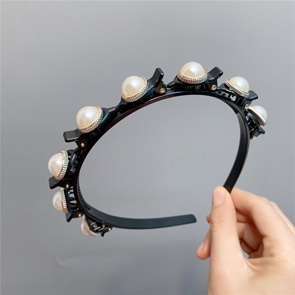 Fashion Full Drill Pearl Flower Headband display picture 5