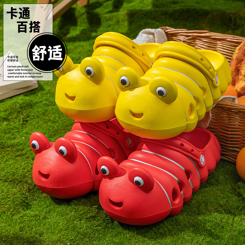 Couple Style! Women's Cartoon Caterpillar Slippers, Thick-Soled Clogs, Indoor Soft-Soled Non-Slip Closed-Toe Sandals Couple Style! Women's Cartoon Caterpillar Slippers, Thick-Soled Clogs, Indoor Soft-Soled Non-Slip Closed-Toe Sandals