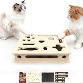 猫抓盒逗猫游戏盒解闷猫猫玩具迷宫猫咪益智木盒猫玩具自嗨解闷
