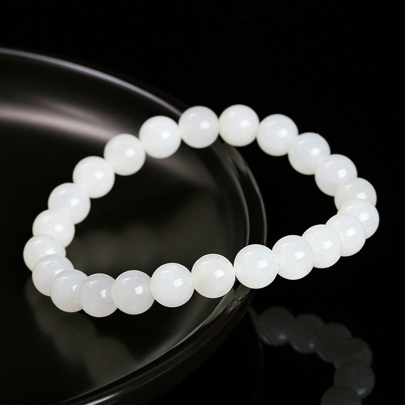 jingzhou jewelry natural hetian white jade bracelet hetian white jade old-styled bead men‘s and women‘s fashion bracelet wholesale