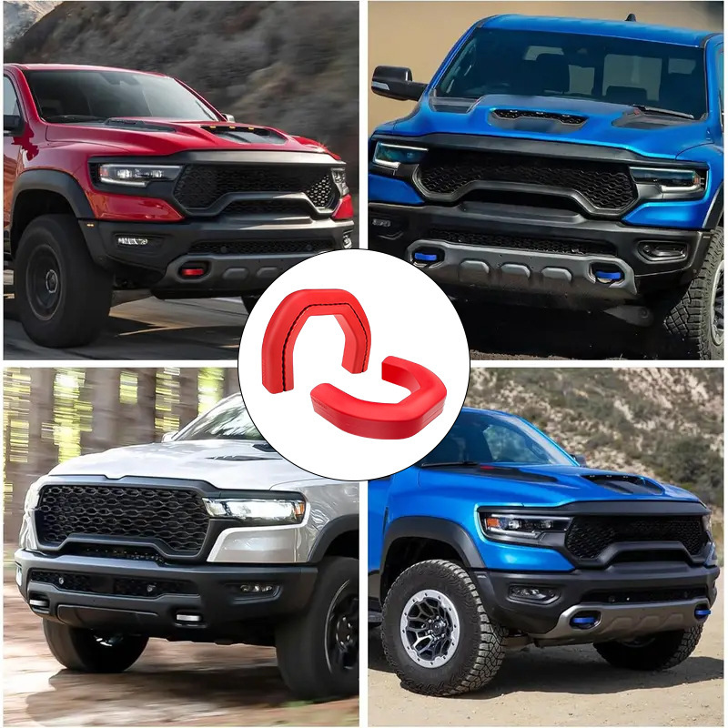 レッド 2019-2024 車のトレーラー フック RAM 1500 フロント トレーラー フック カバーと互換性があります。|undefined