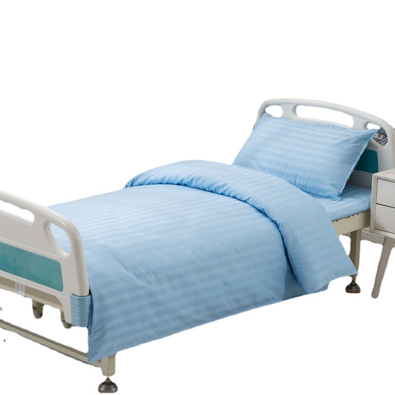 Three-Piece Hospital Bedding Set Nursing Home Clinic Bed Sheet Duvet Cover Pillowcase White Bed Set Nursing Home Ward
