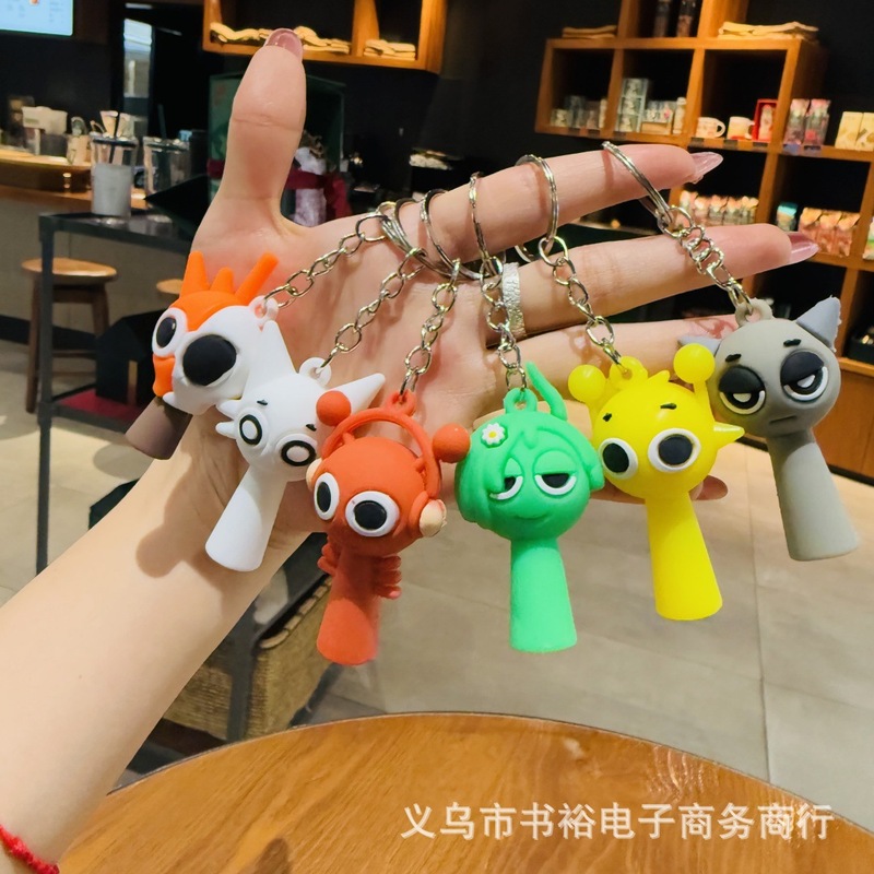 新しいクロスボーダーリズムボックス Sprunki キーホルダー PVC ペンダント音楽ゲーム周辺機器バッグチャームギフト|undefined