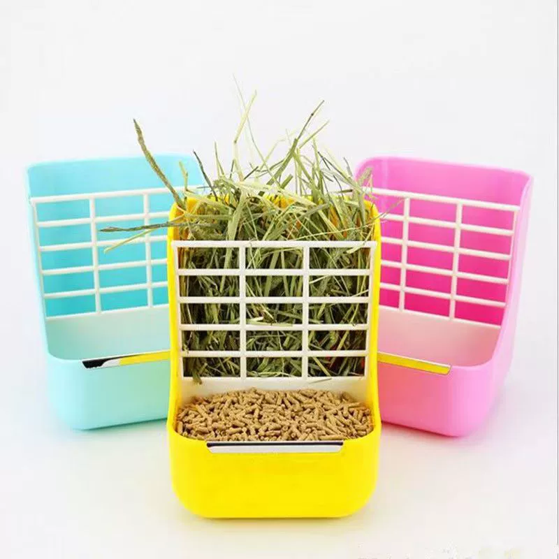 Кормушка для кроликов с фиксацией, антикопательная коробка для кормления, подставка для сена, двухфункциональная кормушка для сена, антиопрокидывающаяся, антиволновая, аксессуары