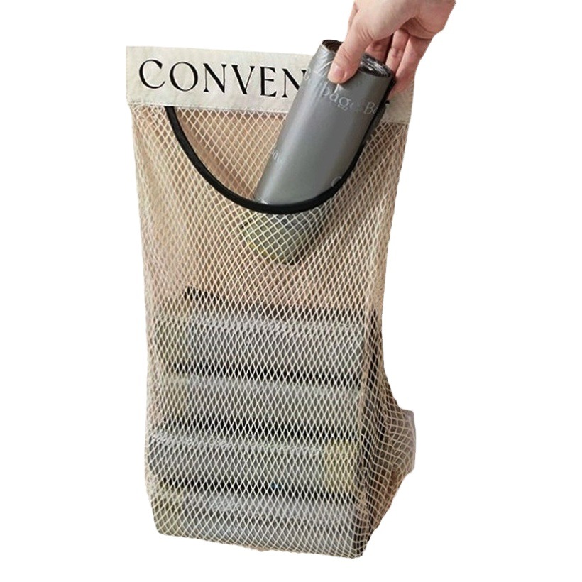 Bolsa de plástico bolsa de almacenamiento artefacto montado en la pared bolsa de almacenamiento de gran capacidad bolsa de plástico de almacenamiento Velcro bolsillo neto