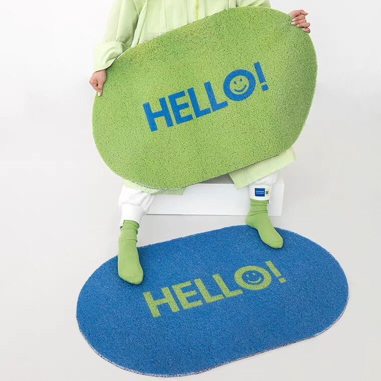 Cross-border Instagram creative silk circle doormat, customizable, entryway door mat, anti-slip mat, bedroom door mat, hallway entrance mat