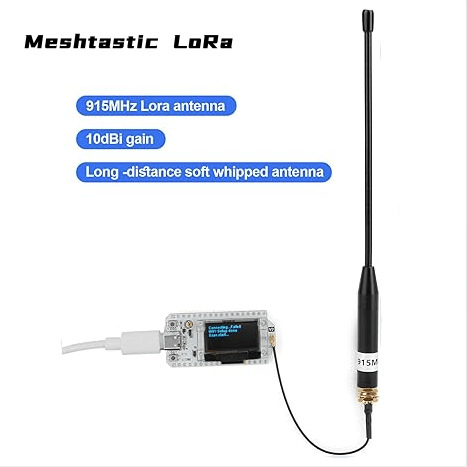 915MHz天线10dBi增益适用于Meshtastic LoRa远程软鞭天线SMA 公头