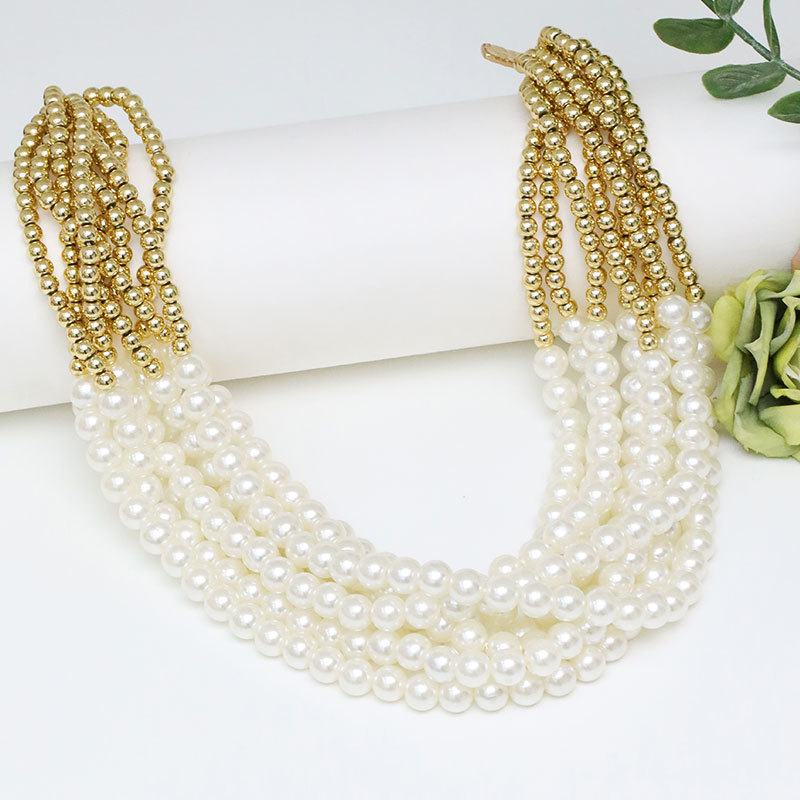Böhmische Mehrlagige Perlenkette Handgefertigtes Collier Für Damen_voghion.com