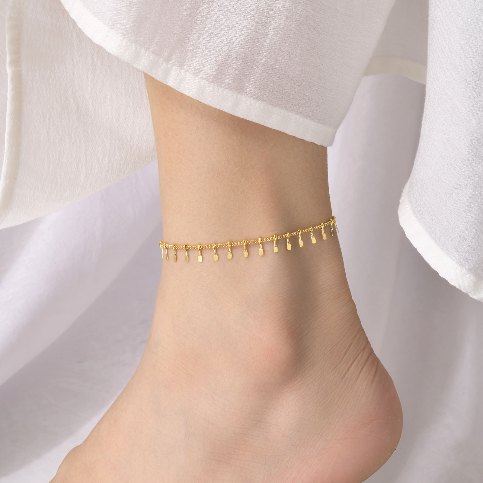 1 Piece Simple Style Geometric Stainless Steel Plating Womenu0027S Anklet