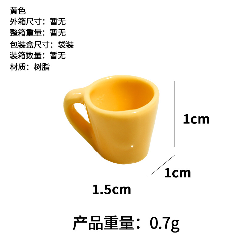 Taza Plato de resina Mini modelo en miniatura Simulación de seis colores Micro paisaje Decoración Decoración Juguete de bricolaje