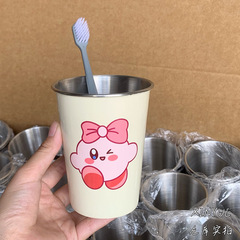 食品级漱口杯加厚防摔可爱不锈钢情侣儿童牙刷杯简约杯创意洗漱杯