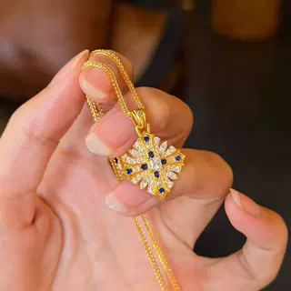 十字金刚杵项链女古法满钻满天星新中式轻奢百搭高颜值时尚配饰
